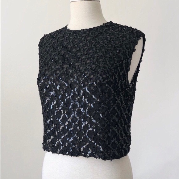 1960 Vintage Pinup sequin top button up back SZ-S - Picture 4 of 7